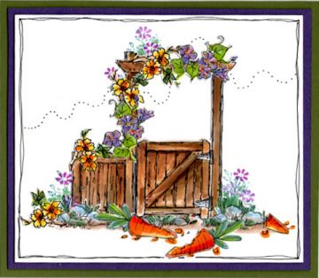 Bunny Garden Gate Card